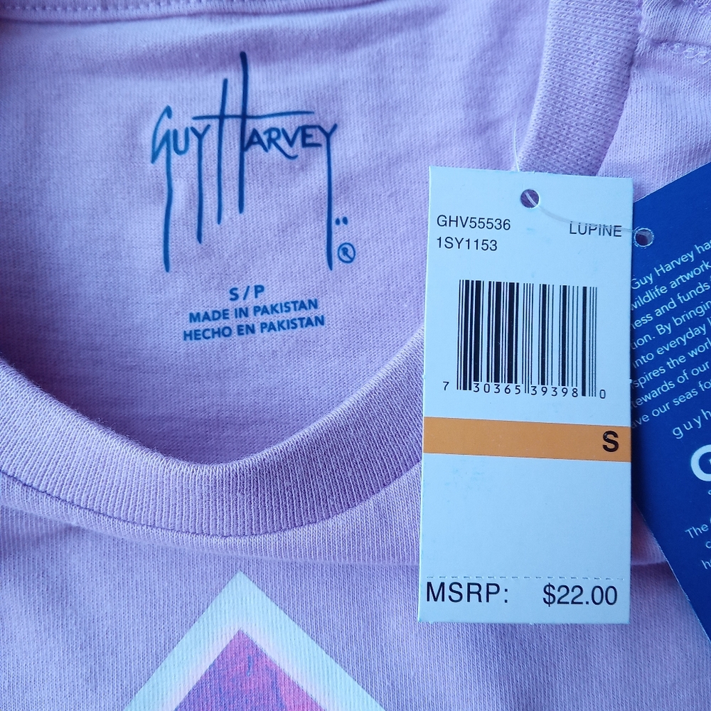 NWT ladies top by Guy Harvey Sm lavendar - Picture 4 of 5